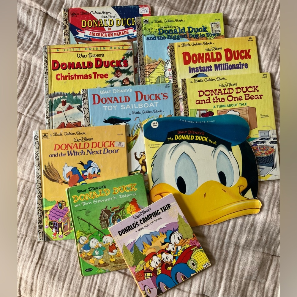 10 Vintage Donald Duck Golden Books